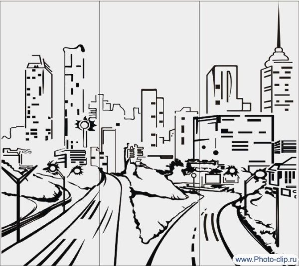 Городской пейзаж шаблон