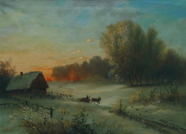 Саврасов зимний пейзаж 1871