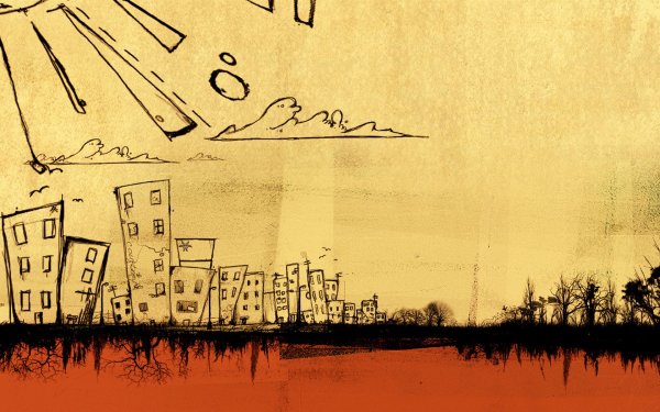 Город в стиле граффити