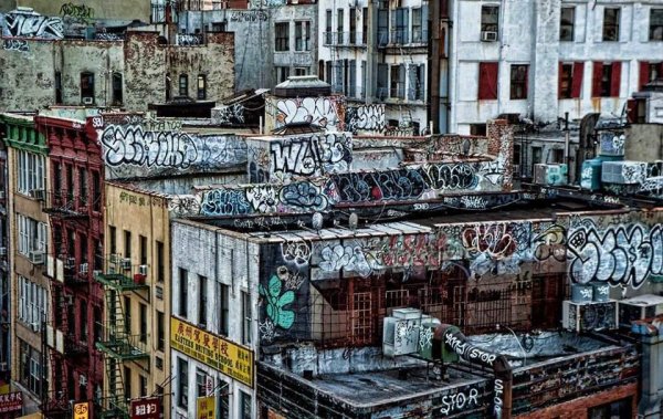 Поп арт пейзаж город