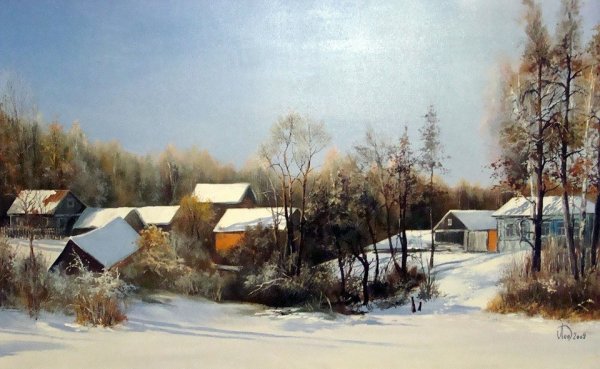 Художник Леднев Александр пейзажи зима