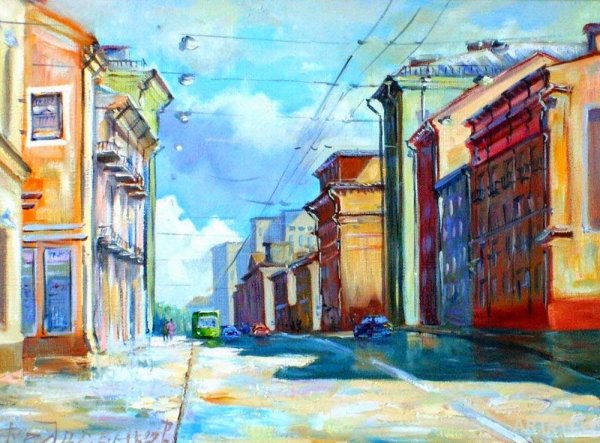 Красный костел Белоруссия рисунок