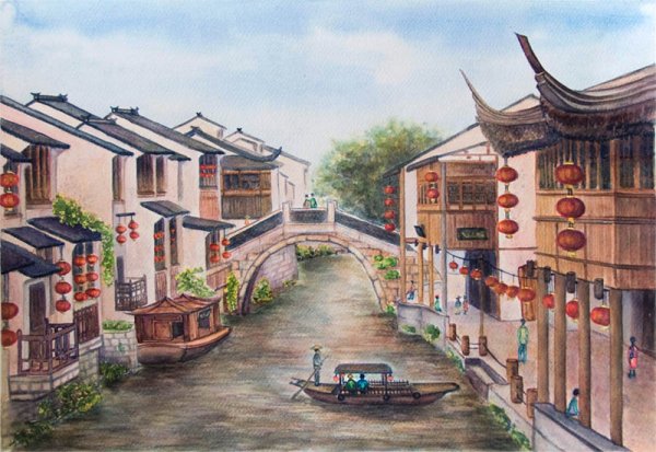 Японские акварелисты городской пейзаж