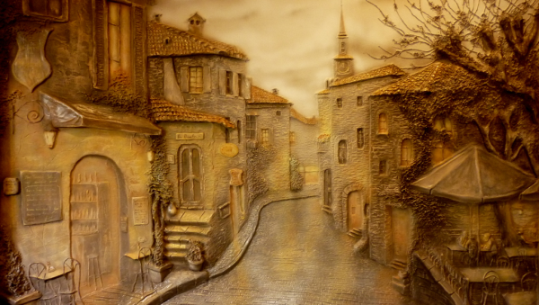 Судаков Сергей барельеф картины улицы Италии