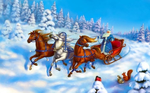 Дед Мороз на санях