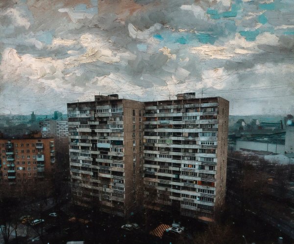 Ночной город с крыши