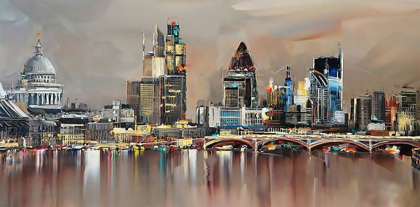 Картины мастихином ночной Лондон