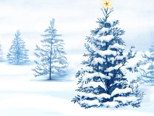 Зима рисунок