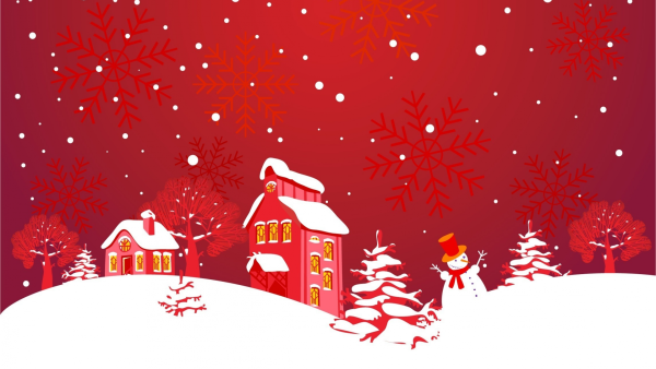 Зимний пейзаж мультяшный