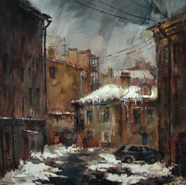 Анна Сморыгина - мрачный Петербург - картина художника