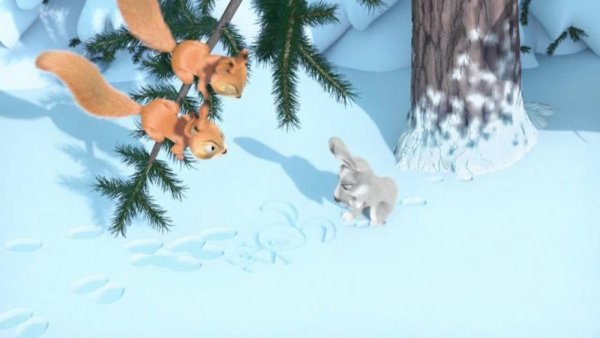 Зимний лес из мультика