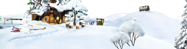 Маша и медведь домик зимой