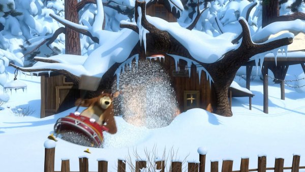 Маша и медведь лыжню