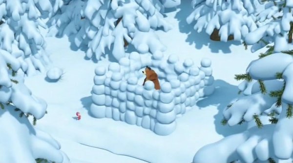 Дом мишки зимой