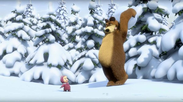 Маша и медведь мультфильм следы невиданных зверей