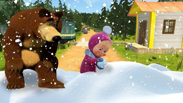Маша и медведь зима