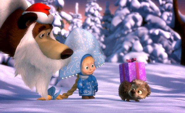 Новогодние мультфильмы Маша и медведь