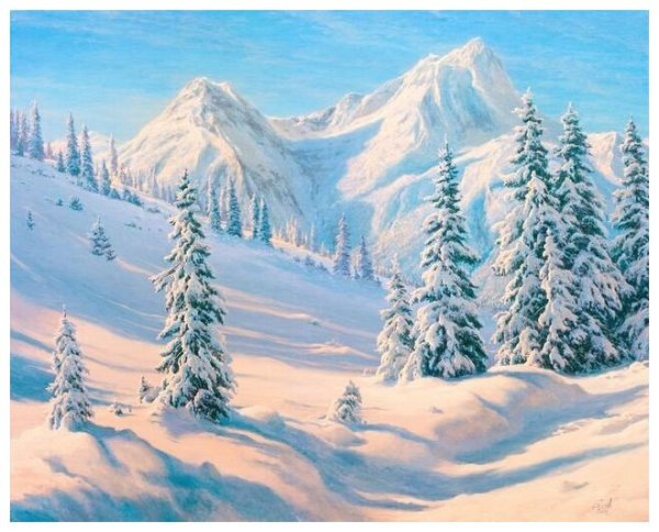 Картина снежные горы