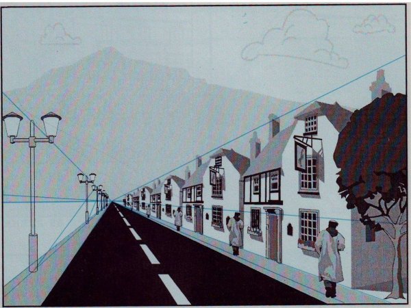 Пейзаж города линейная перспектива