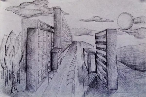 "Линейная перспектива" - пейзаж "Тоскана"