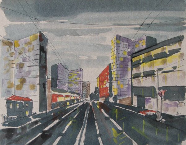 Улочки Италии линейная перспектива