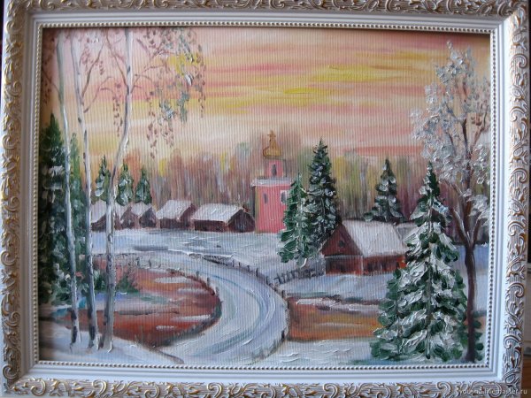 Квиллинг зимний пейзаж