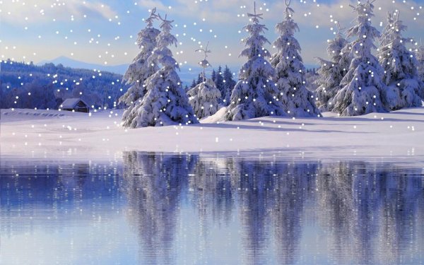 Зимний пейзаж маслом