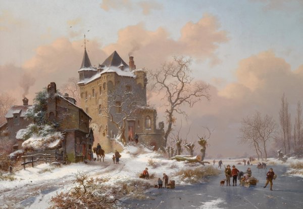 George Henry Durrie осенний пейзаж