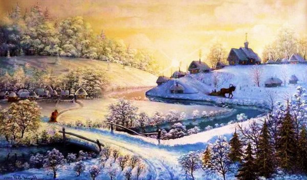 Художник Владимир Смолин зимний пейзаж