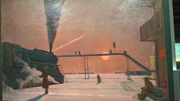 Железная дорога в Советской живописи вокзал