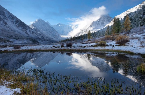 Гора Белуха горный Алтай зимой