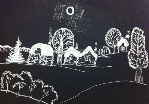 Рисование на черной бумаге для детей