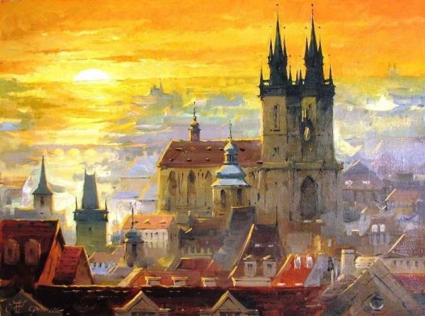 Прага картины маслом