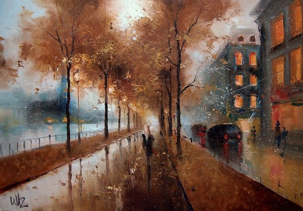 Серая осень город