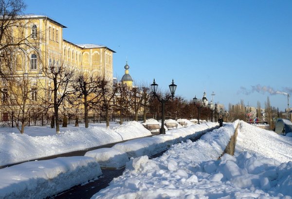 Тамбов зима набережная Цны