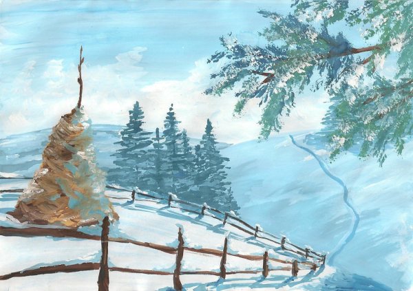 Тема:«деревья в инее» (Комарова т.с., с.91)