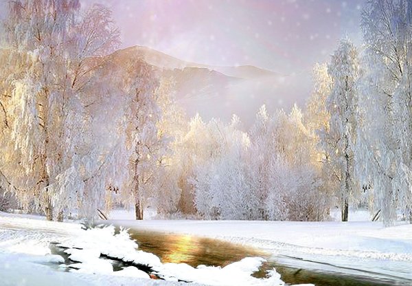 Зимний Солнечный морозный день