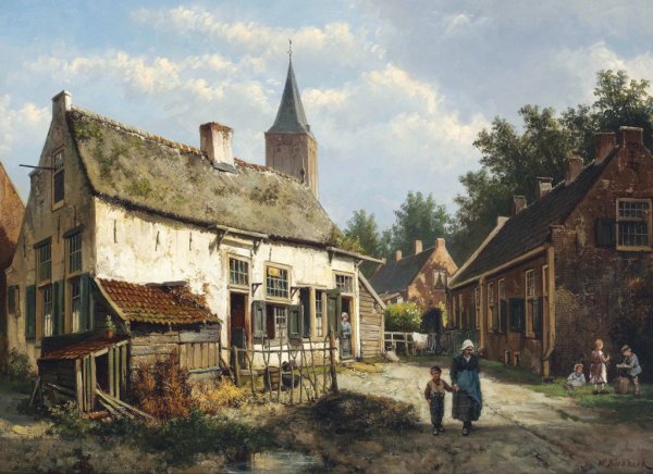 Старая Церковь, Делфт, лето, Корнелис спрингер, 1877