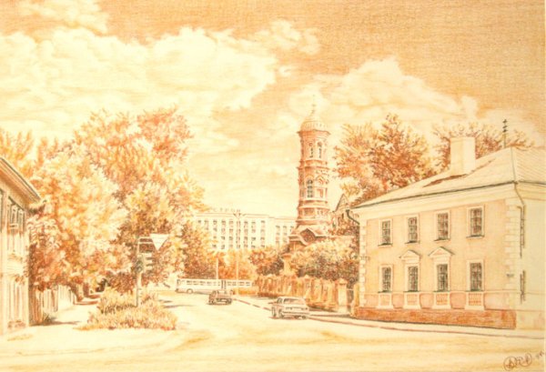 Венеция рисунок сангиной