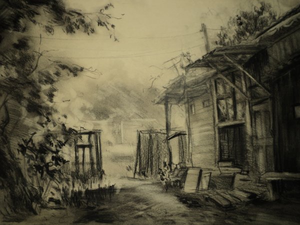 Пейзаж сангиной