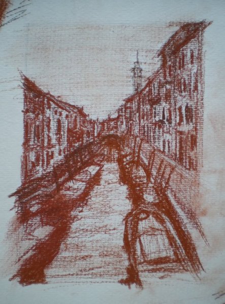 Уголь сангина соус архитектурный пейзаж