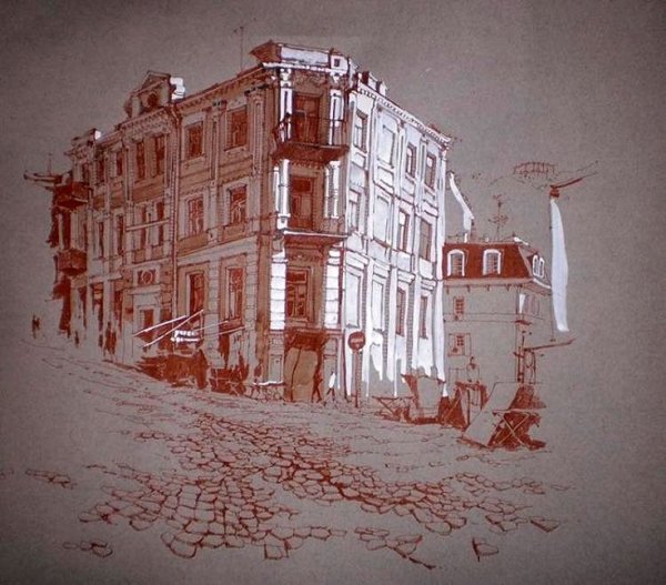 Пейзаж мягкими материалами