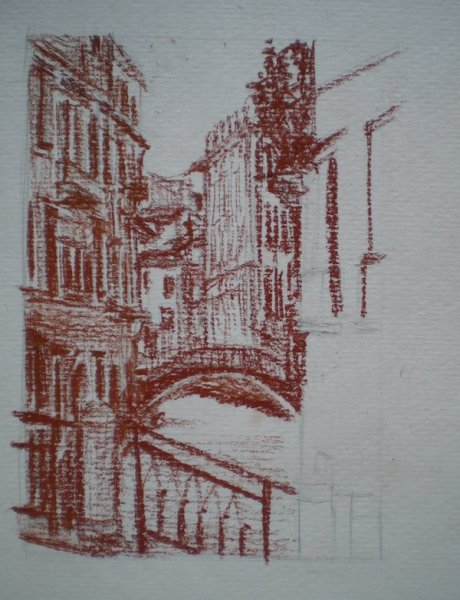 Графический пейзаж в сепии