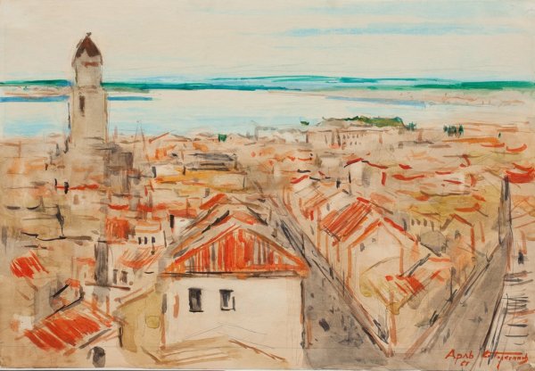 Стаффаж сангиной