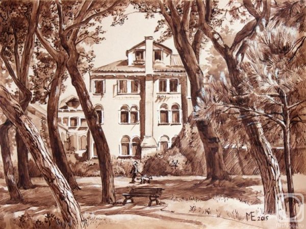 Пейзаж мягкими материалами