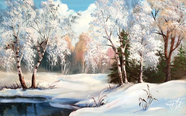 Картина зимний пейзаж
