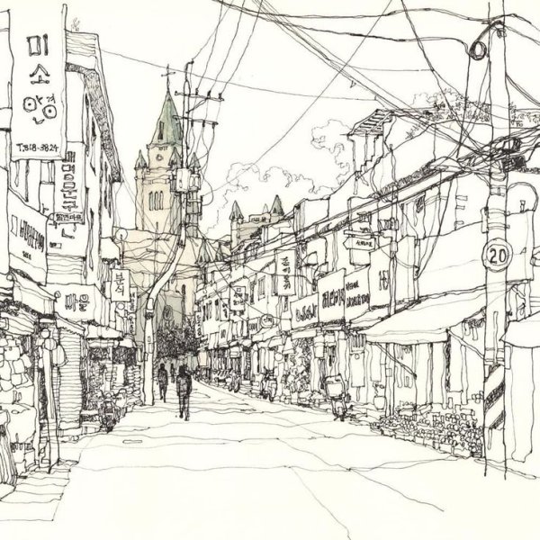 Корея Южная Сеул дождь