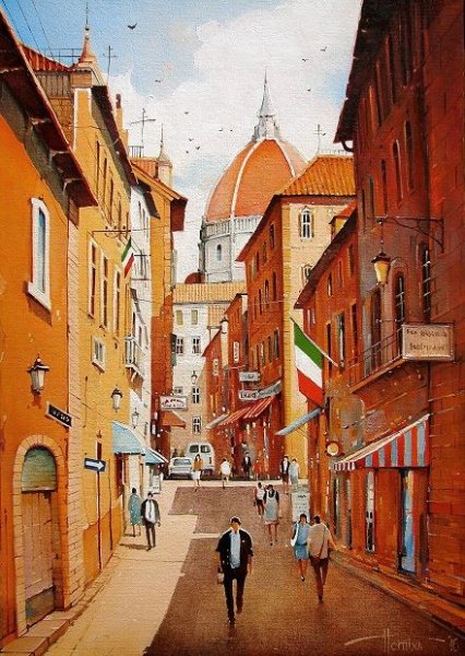 Улочки Флоренции маслом