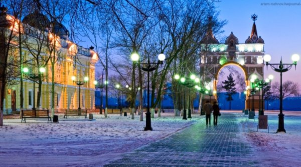 Набережная города Благовещенска Амурской области