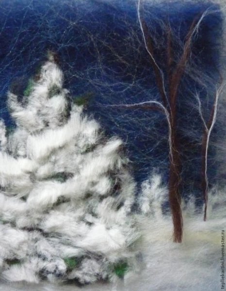 Зимний пейзаж из шерсти